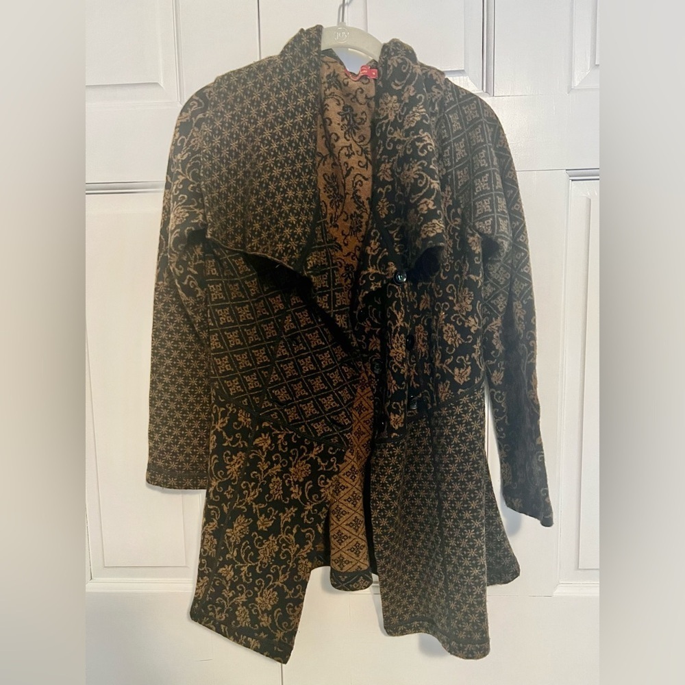Krimson‎ Klover Nordic Pattern Wool Blend Cardigan M Princess Fit